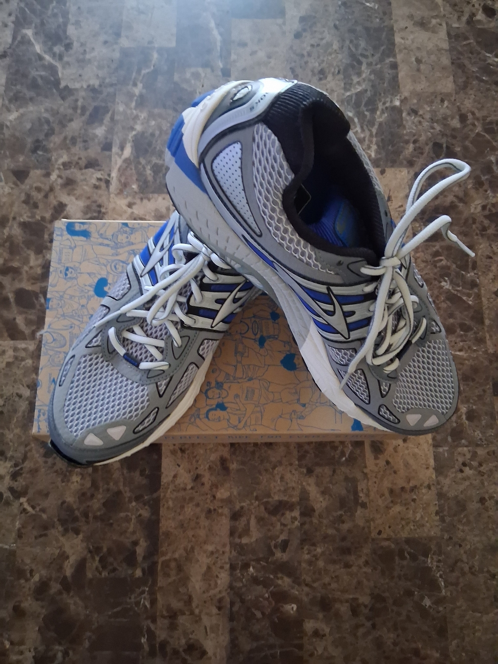 Brooks Men's Athletic Running Shoes Gray White Blue